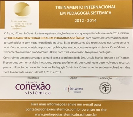 Conclusão do Treinamento Internacional em Pedagogia Sistêmica 2012 – 2014